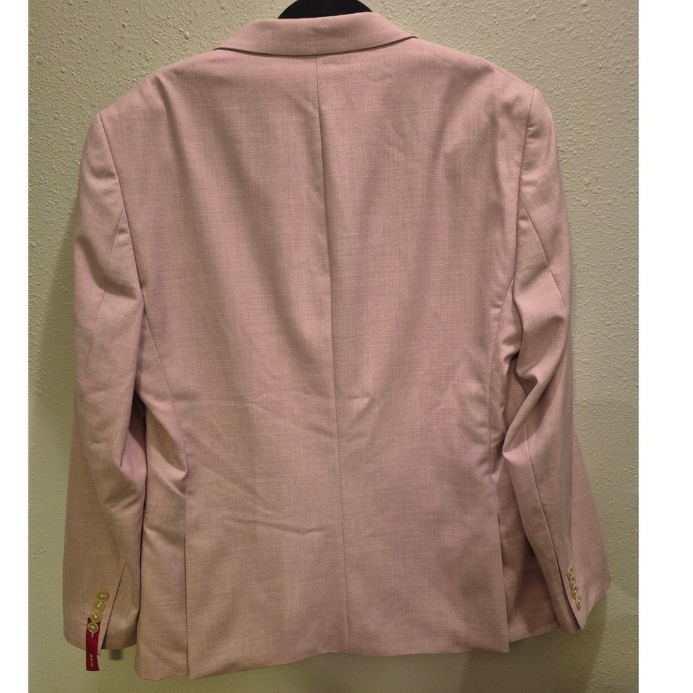 Stafford Mens Slim Fit Pink Textured Suit Jacket Blazer 46 Reg ADDNSP110N2L83B - Picture 2 of 6